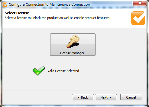 Select License Screen